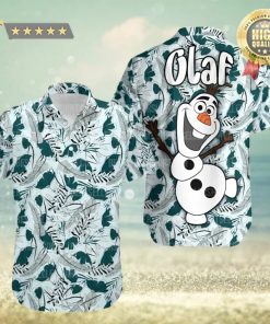Olaf Frozen Disney Movie Vintage Tropical Leaves Disney Hawaiian Shirt