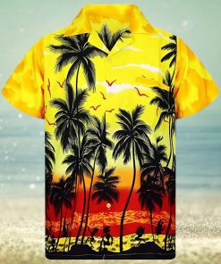 Palm tree yellow high quality unisex hawaiian shirt