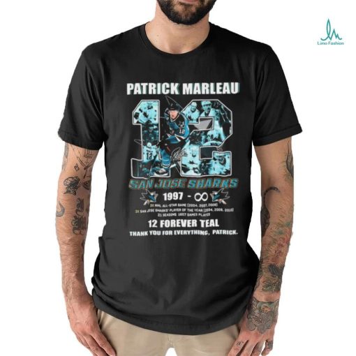 Patrick Marleau 12 San Jose Sharks 12 Forever Teal Thank You For Everything Shirt