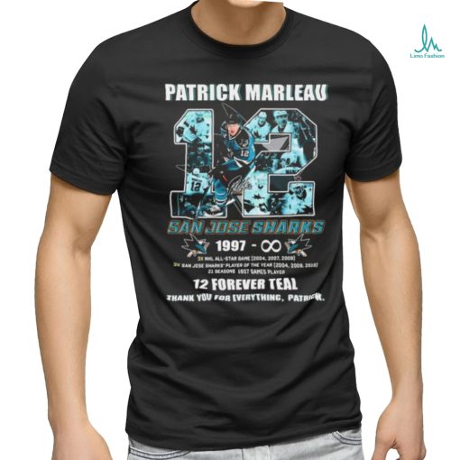 Patrick Marleau 12 San Jose Sharks 12 Forever Teal Thank You For Everything Shirt