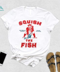 Patriots and dolphins squish the fish ringer logo hoodie shirt