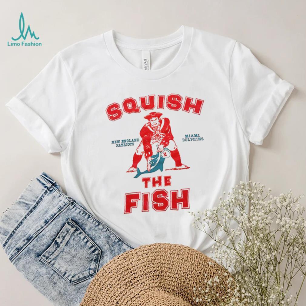 Patriots and dolphins squish the fish ringer logo shirt - Limotees