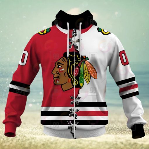 Personalized NHL Chicago Blackhawks Mix Jersey 2023 3D Hoodie