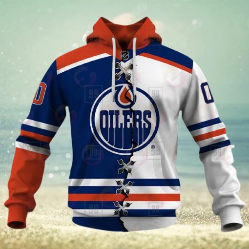 Personalized NHL Edmonton Oilers Mix Jersey 2023 3D Hoodie