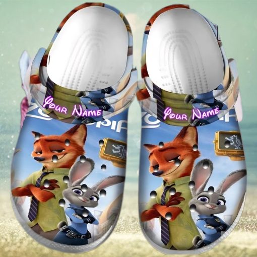 Personalized Name Zootopia Crocs Shoes Comfortable For Mens Womens
