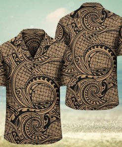 Polynesian Maori Lauhala Gold Hawaiian Shirt
