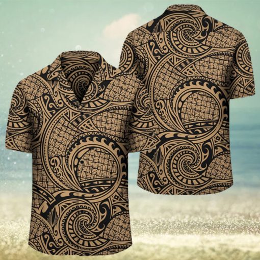 Polynesian Maori Lauhala Gold Hawaiian Shirt