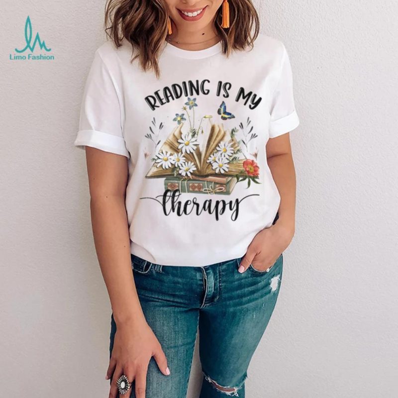 Reading Is My Therapy Sweatshirt , Book Floral Reading Crewneck Sweater
