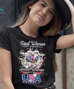 Real Women Love Baseball Smart Women Love The USA Baseball Shirt