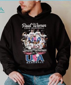 Real Women Love Baseball Smart Women Love The USA Baseball Shirt