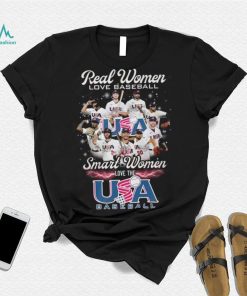 Real Women Love Baseball Smart Women Love The USA Baseball Shirt