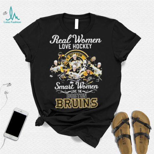 Real Women Love Hockey Smart Women Love The Boston Bruins NHL 2023 Signatures Shirt