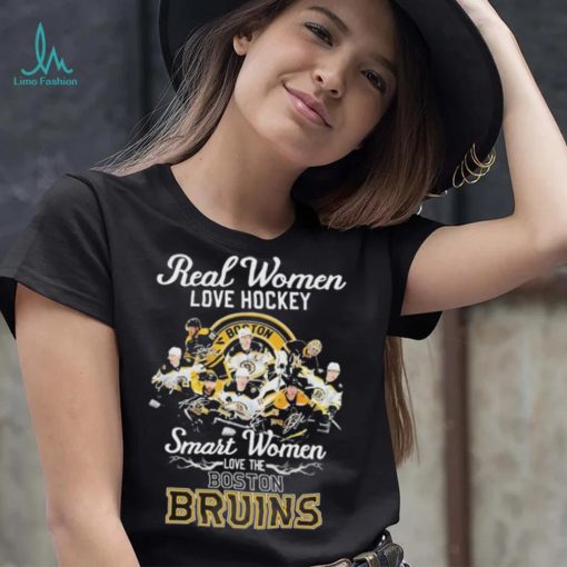 Real Women Love Hockey Smart Women Love The Boston Bruins NHL 2023 Signatures Shirt