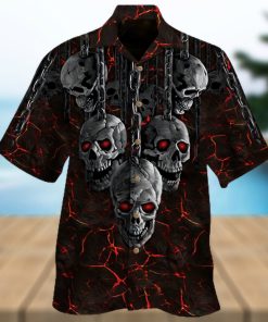 Red Eye Lava Skull Hawaiian Shirt