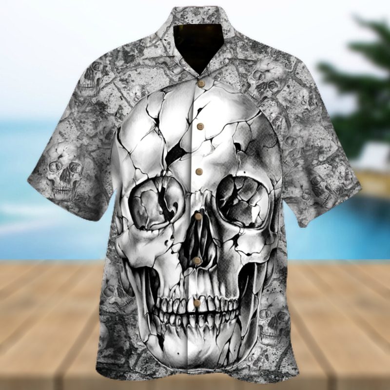 Scratched Skull Hawaiian Shirt