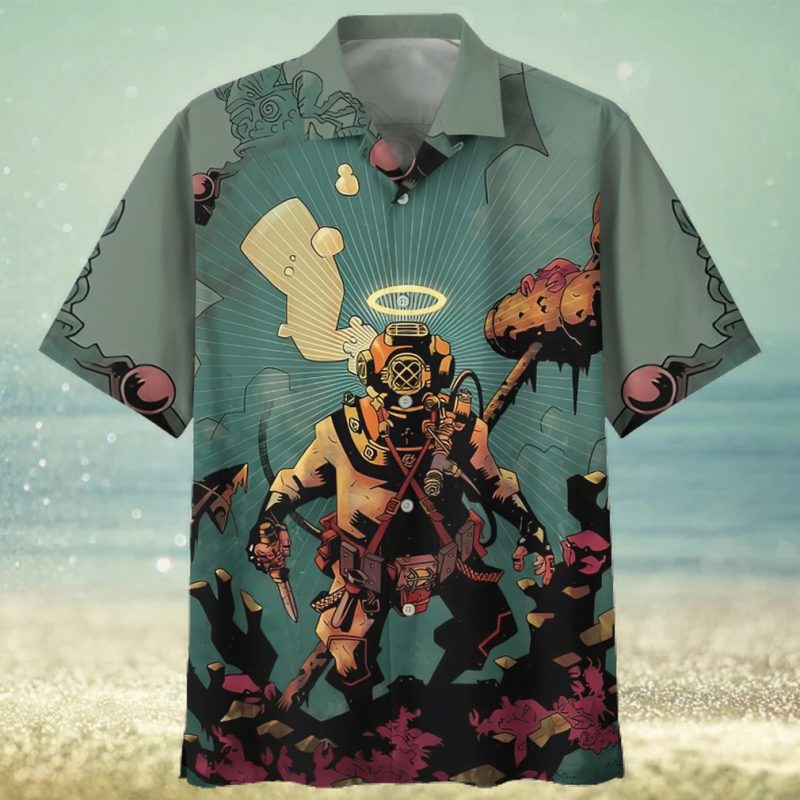 Scuba Diving Blue Awesome Design Unisex Hawaiian Shirt