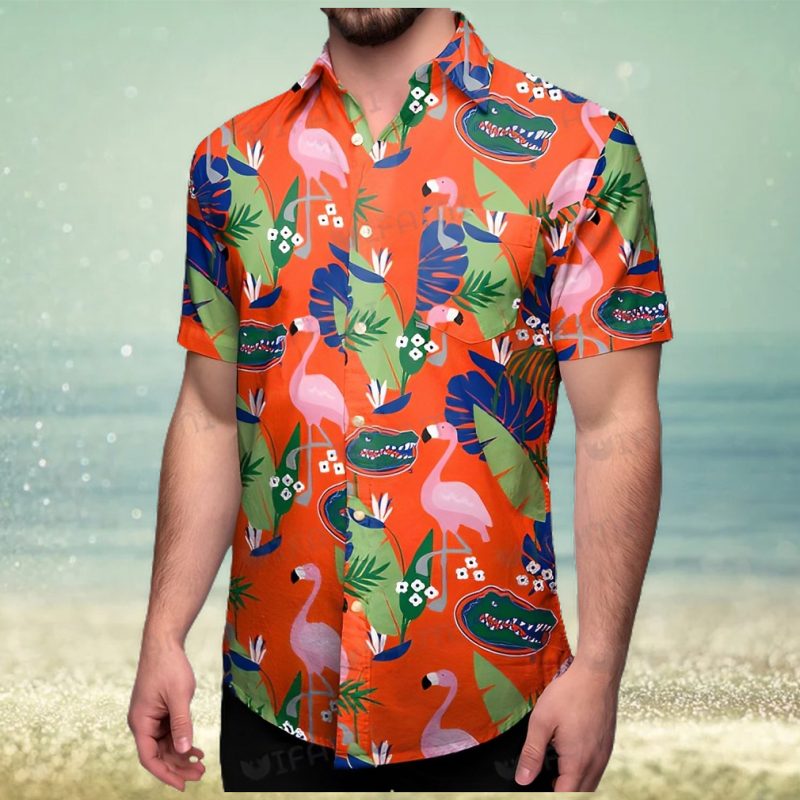 Shirt Flamingo Tropical Leaf Florida Gators Gift