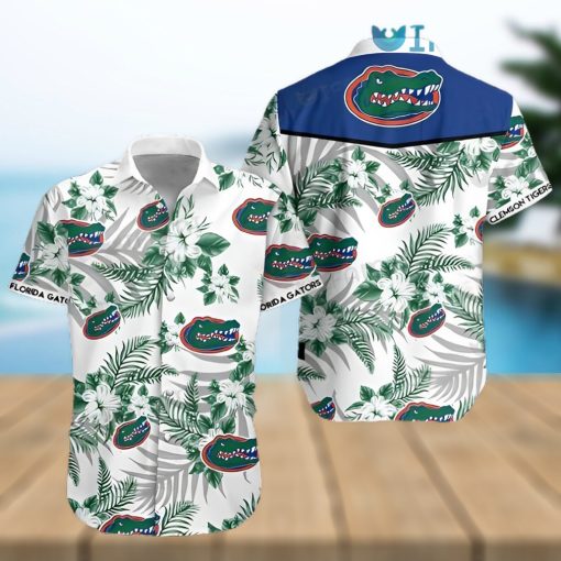Shirt Hibiscus Tropcial Leaf Florida Gators Gift