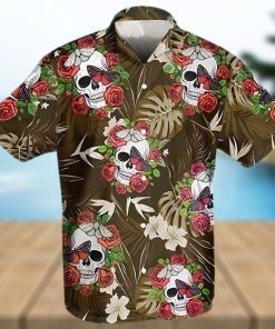 Shop Flowers Skull Summer Vibe Rose Tropical Hawaiian Aloha Shirts