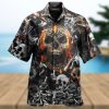 Skull Aloha Hawaiian Shirt Colorful Short Sleeve Summer Beach Casual Shirt
