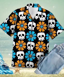 Shop Simple Skull Flowers Hawaiian Aloha Shirts