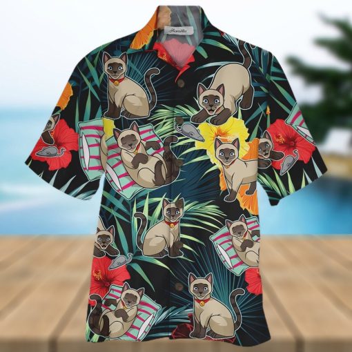 Siamese Cat Colorful Unique Design Unisex Hawaiian Shirt