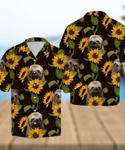 Sloth Sunflower Hawaiian Summer Beach Shirt Full Over Print