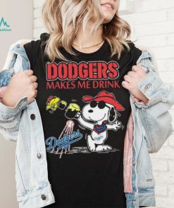 Snoopy And Woodstock Los Angeles Dodgers Makes Me Drinks Shirt