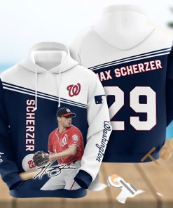 Sports Baseball Mlb Washington Nationals Max Scherzer Usa Hoodie 3D