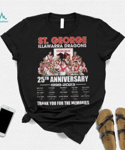 St. George Illawarra Dragons 25th Anniversary 1998 – 2023 Thank You For The Memories Shirt