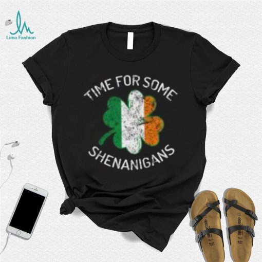 St. patrick’s day time for some shenanigans clover irish flag shirt