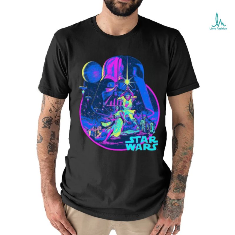 Star Wars Bright Classic Neon Poster Art Graphic T Shirt