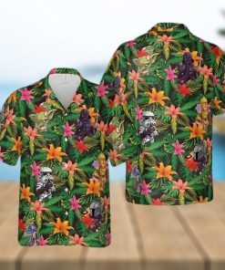Star Wars Disney Cartoon Movie Colorful Tropical Leaves Floral Disney Hawaiian Shirt