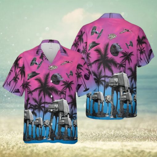 Star Wars Funny Summer Tropical Purple Hawaiian Shirt