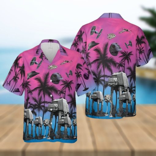 Star Wars Funny Summer Tropical Purple Hawaiian Shirt