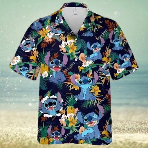 Stitch Disney Yellow Lillys Pineapple Disney Cruise 2023 Disney Hawaiian Shirt