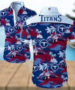 Tennessee Titans Logo Dark Shirt Hawaiian Summer Beach Shirt Full Print