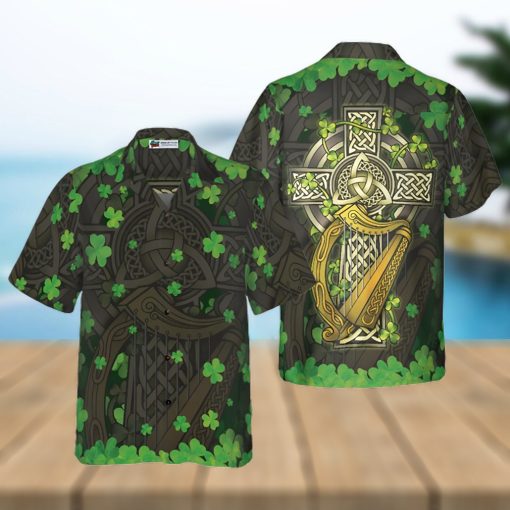 The Celtic Cross Harp Irish Proud Hawaiian Shirt