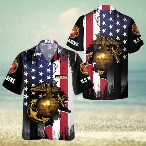 The Golden Eagle US Marine Corps Hawaiian Shirt