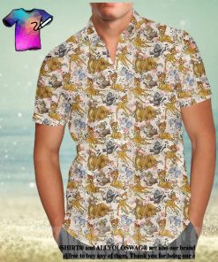 The best selling Bambi Sketched Disney Cartoon Graphics All Over Print Hawaiian Shirt