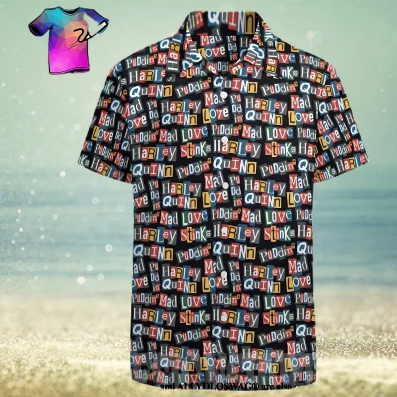 The best selling  Batman Harley Quinn Ransom Note Style Pattern All Over Print Hawaiian Shirt