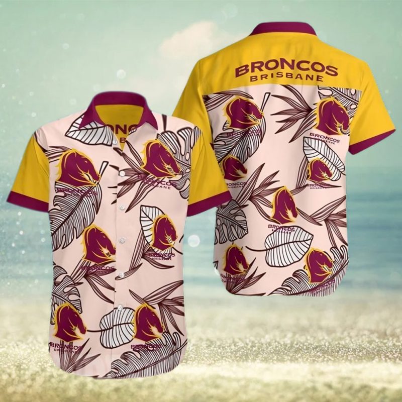 The best selling  Brisbane Broncos All Over Print Summer Short Sleeve Hawaiian Shirt