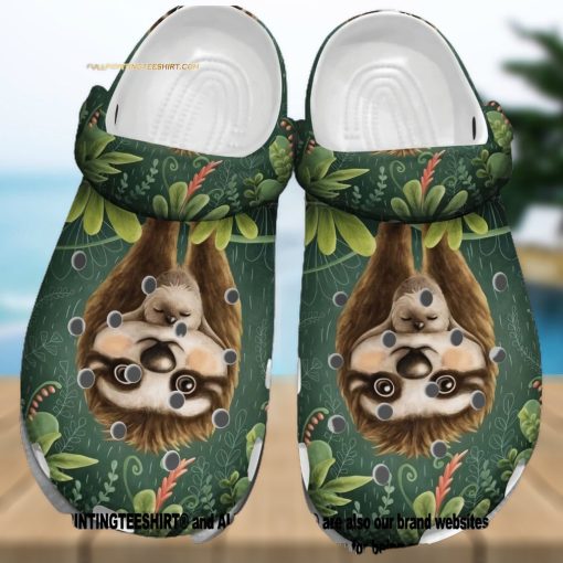 Top selling Item  Sloth Mom With Baby Tropical Gift For Lover Rubber Crocs Crocband Adult Clogs