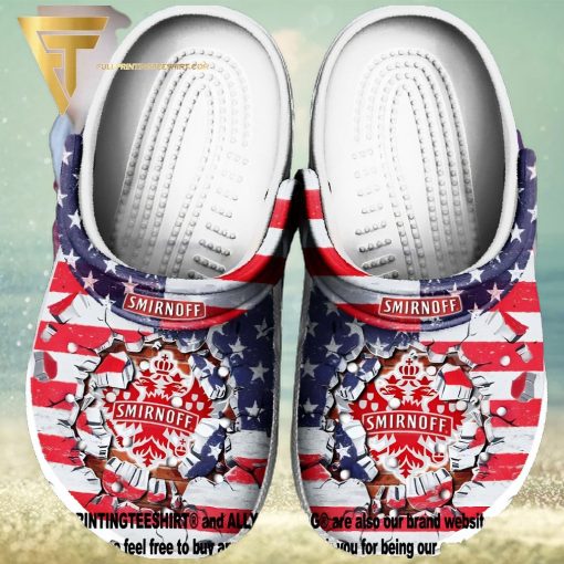 Top selling Item  Smirnoff Broken Wall American Flag Full Printed Crocs Crocband Clog