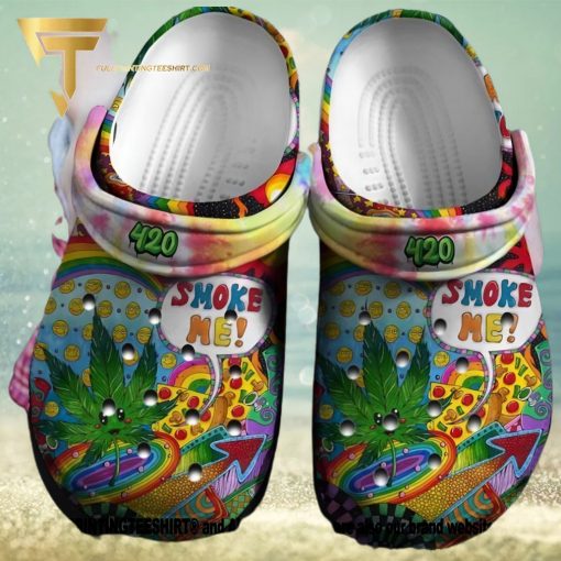 Top selling Item  Smoke Me Hippie Funny Weed Gift For Lover Full Printing Crocs Shoes