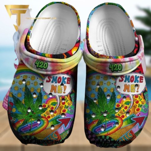 Top selling Item  Smoke Me Hippie Funny Weed Gift For Lover Full Printing Crocs Shoes