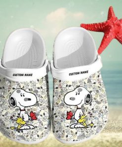 Top selling Item Snoopy And Woodstock Heart Full Printed Crocs Classic