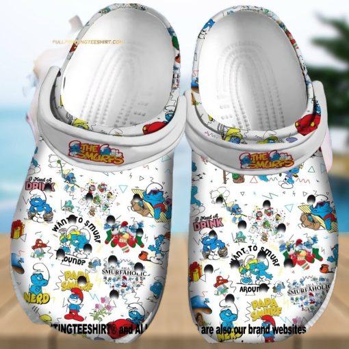 Top selling Item  The Smurfs Cartoon Characters Trending Gift For Fan Classic Water All Over Printed Crocs Classic