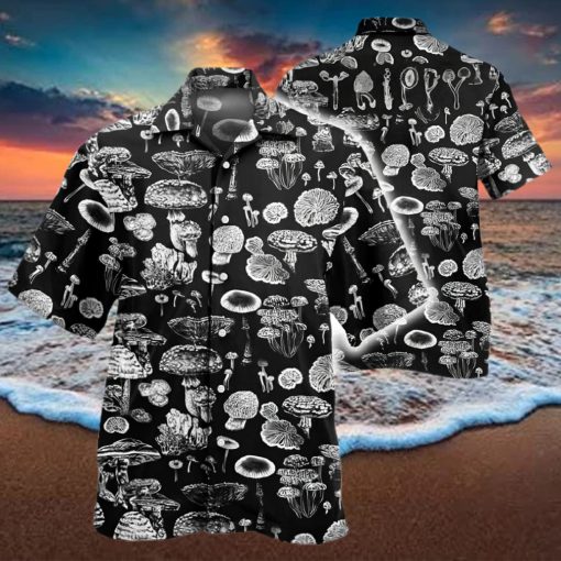Trippy Mushroom Pattern Hawaiian Shirt