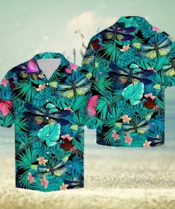 Tropical Forest Dragonfly Hawaiian Summer Beach Shirt Full Over Print